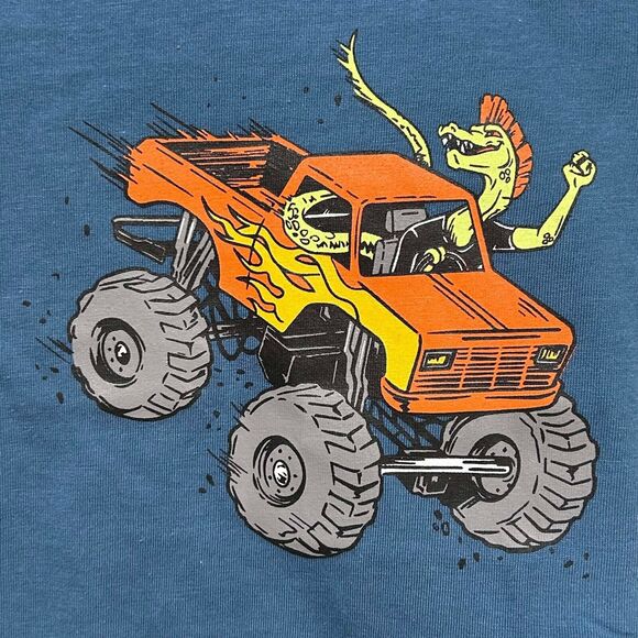 NEW Boys 12-18 Months Lizard Driving Monster Truck Blue Shirt Dot & Zazz - Picture 3 of 7